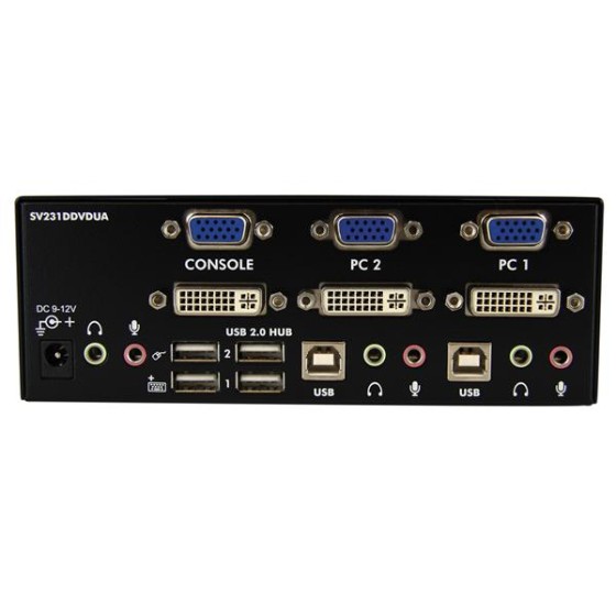 StarTech.com Switch KVM USB 2 ports DVI VGA avec audio - Commutateur USB 2.0 - Commutateur écran-clavier-souris/audio/USB - 2 x KVM / audio / USB - 1 utilisateur local - de bureau - pour P/N: IM12D1500P, SVA12M2NEUA, SVA12M5NA, USBDVI4N1A6, USBVGA4N1A10,
