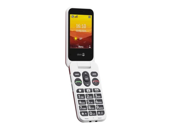 DORO Leva L20 - 4G téléphone de service - RAM 64 Mo / Mémoire interne 128 Mo - microSD slot - écran LCD (TFT) - 320 x 240 pixels (60 Hz) - rear camera 2 MP - rouge/blanc