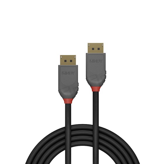 LINDY 10m DisplayPort 1.2 Cable Anthra Line DP Male to Male