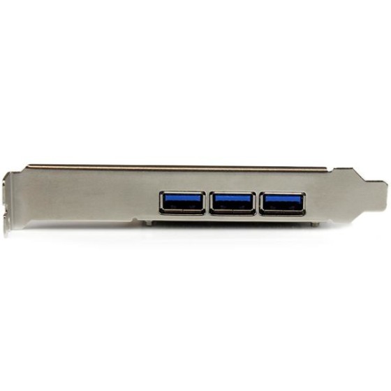StarTech.com Carte contrôleur PCI Express à 4 ports USB 3.0 - 3 externes 1 interne - Adaptateur PCIe USB avec UASP - Adaptateur USB - PCIe 2.0 profil bas - USB 3.0 x 4 - pour P/N: CFASTRWU3, ST1030USBM, ST43004UA, ST4300MINI, TB31PCIEX16