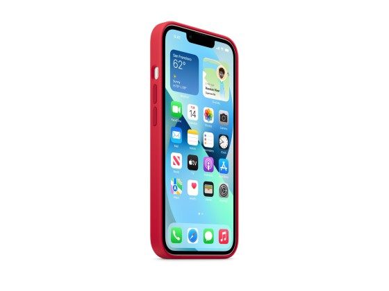 Apple - Coque de protection pour téléphone portable - compatibilité avec MagSafe - silicone - rouge - pour iPhone 13