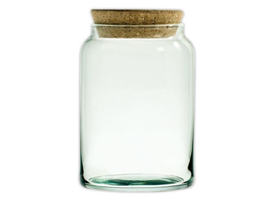 1 Pot en verre recyclé avec couvercle liège 0,86L