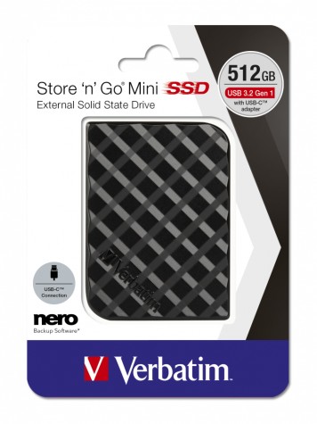 Verbatim Mini SSD Store 'n' Go USB 3.2 Gen.1 - Capacité 512 Go - Noir