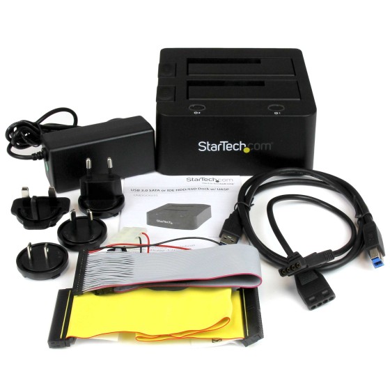StarTech.com Dock Disque Dur USB 3.0 2 Baies, Docking Station SATA/IDE - Contrôleur de stockage - 2.5", 3.5" - ATA / SATA 6Gb/s - USB 3.0 - noir - pour P/N: SVA12M5NA