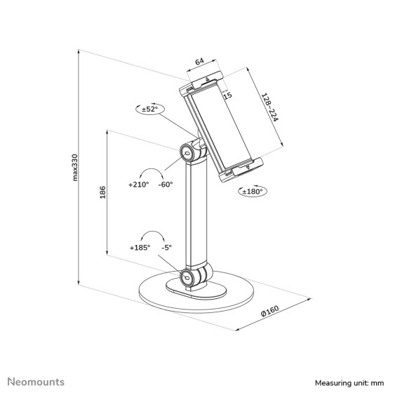 NEOMOUNTS DS15-540WH1 Support pour tablette 4.7-12.9p - universel