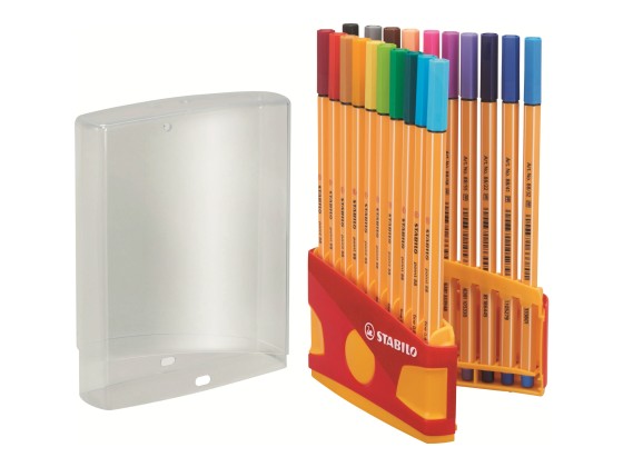 1 Boite de 20 Stylos-feutres STABILO Point 88  ColorParade boîtier rouge/orange