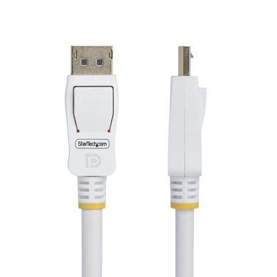 StarTech.com Câble DisplayPort 1.2 de 1,8m Blanc Certifié VESA, 4K 60Hz, 21.6Gbps, Connecteurs DP Verrouillables, Câble DisplayPort DP 1.2, Câble de Moniteur DP, M/M