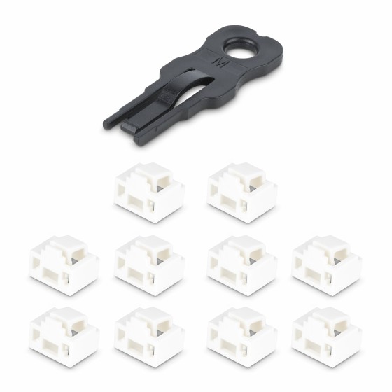 StarTech.com Verrous de Port RJ45, Lot de 10 Clés de Sécurité, Couvercle Anti-Poussière Verrouillable pour Port RJ45, Bloqueur de Port Ethernet/LAN Réutilisable, Bloqueur RJ45 Encliquetable pour Serveurs/Switchs