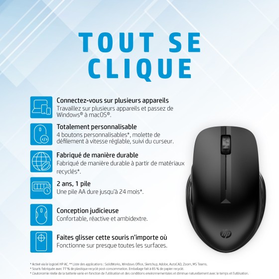 HP 435 Multi-Device Wireless Mouse WW SmartBuy