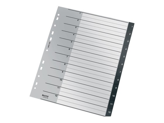 1 Jeu d'intercalaires numériques extra larges LEITZ Recycle - PP- A4-12T