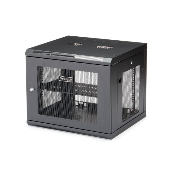 StarTech.com "9U Wall Mount Server Rack Cabinet - 4-Post Adjustable Depth (2"" to 19"") Network Equipment Enclosure with Cable Management (RK920WALM)" - Armoire de rack - montable sur mur - noir - 9U