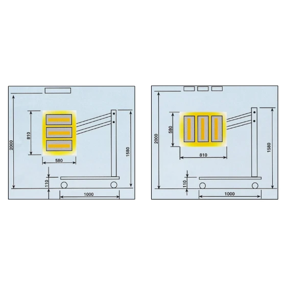 SECHEUR MOBILE ONDES COURTES 3x 1000W AVEC PYROMETRE 