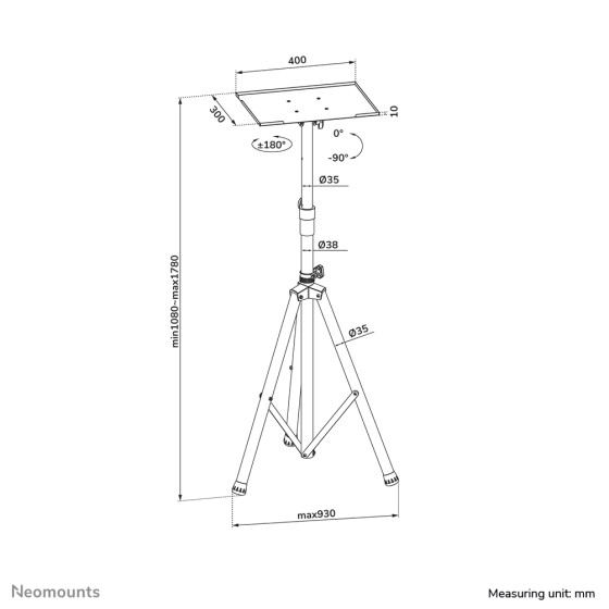 NEOMOUNTS NS-FS200BLACK Support au sol 10-32p