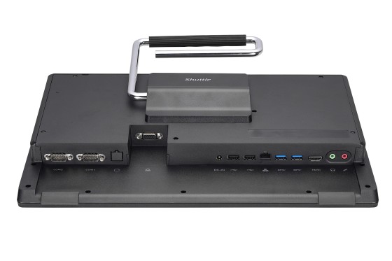 Shuttle XPC POS P520 - Tout-en-un 1 x Celeron 5205U ULV - RAM 4 Go - SSD 120 Go - NVMe - UHD Graphics - Gigabit Ethernet - Aucun SE fourni - moniteur : LCD 15.6" 1920 x 1080 (Full HD) écran tactile - noir