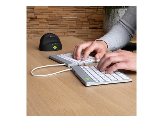 R-Go Tools Clavier R-Go Numpad Break, clavier numérique ergonomique avec logiciel de pause, bluetooth, blanc