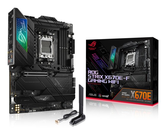 ASUS ROG Strix X670E-F Gaming WiFi - Carte-mère - ATX - Socket AM5 - AMD X670E Chipset - USB-C 3.2 Gen 2x2, USB 3.2 Gen 1, USB-C 3.2 Gen2, USB 3.2 Gen 2 - 2.5 Gigabit LAN, Wi-Fi 6, Bluetooth - carte graphique embarquée (unité centrale requise) - audio HD