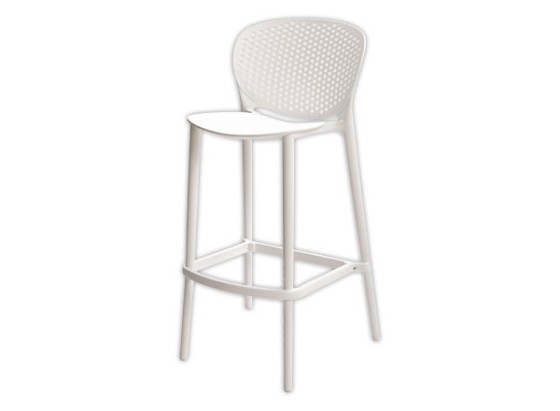 1 Lot de 2 TABOURETS  INTERIEUR / EXTERIEUR POLYPRO BLANC