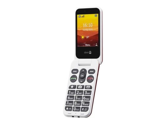 DORO Leva L20 - 4G téléphone de service - RAM 64 Mo / Mémoire interne 128 Mo - microSD slot - écran LCD (TFT) - 320 x 240 pixels (60 Hz) - rear camera 2 MP - rouge/blanc