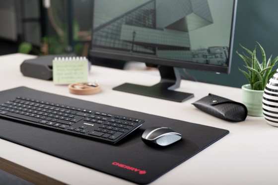 CHERRY KW 9100 SLIM Wireless Keyboard USB and Bluetooth black rechargeable (FR)