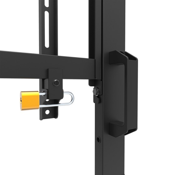 NEOMOUNTS FL50-575BL1 Support au sol mobile pour écran 65-110p - étagère multimédia incluse - installation rapide - TÜV