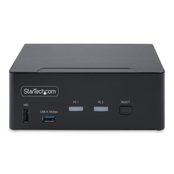 StarTech.com Switch KVM DisplayPort 2 Ports, 8K 60Hz / 4K 144Hz, DP 1.4, 2 Ports USB 10Gbps, 4 Ports USB HID, Commutateur KVM, Commutation par Touches de Raccourci, Conforme TAA