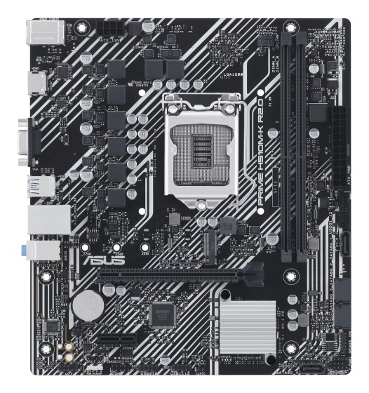 ASUS H510M-K R2.0 - Carte-mère - micro ATX - Socket LGA1200 - H470 Chipset - USB 3.2 Gen 1 - Gigabit LAN - carte graphique embarquée (unité centrale requise) - audio HD (8 canaux)