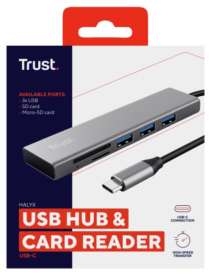 TRUST HALYX Fast USB-C Hubs Card Reader