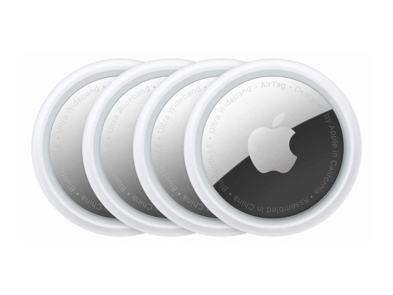 Apple AirTag - Balise Bluetooth anti-perte pour téléphone portable, tablette (pack de 4) - pour iPhone/iPad/iPod