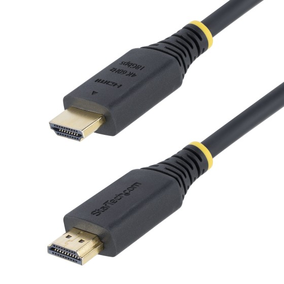 StarTech.com Câble HDMI Haut Débit de 3m Certifié Premium, 4K 60Hz/1440p 144Hz, HDR10/HDCP 2.2/ARC, 18Gbps, Cordon HDMI 2.0 UHD pour TV/Moniteur/Affichage, Gaine TPE