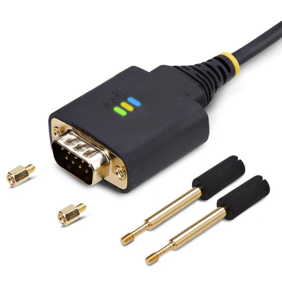 StarTech.com 1ft (30cm) USB to Serial Adapter Cable, COM Retention, RS232 - Câble USB / série - USB (M) pour DB-9 (M) vissable - 30.5 cm - robuste, moulé