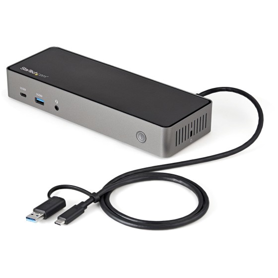 StarTech.com Dock USB-C & USB-A - Station d'Accueil Universelle à Triple Écran DisplayPort & HDMI 4K 60Hz - 85W Power Delivery, 6x USB Hub, GbE, Audio - USB 3.1 Gen 2 10Gbps (DK31C3HDPDUE) - Station d'accueil - USB-C - 3 x HDMI, 3 x DP - 1GbE - 85 Watt