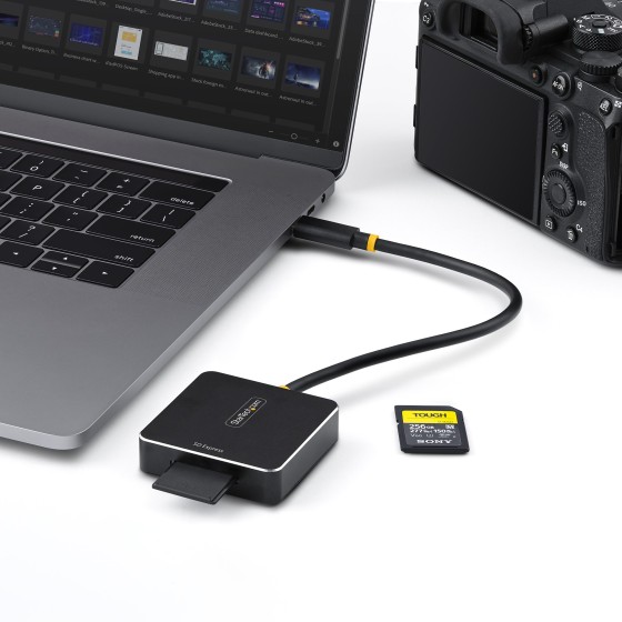 StarTech.com USB-C SD Express Card Reader, USB 10Gbps, Portable Memory Card Reader, USB Type-C to Secure Digital 7.1 Adapter, Works with Any Operating System - Lecteur de carte (SDHC, SDXC) - USB-C 3.2 Gen 2