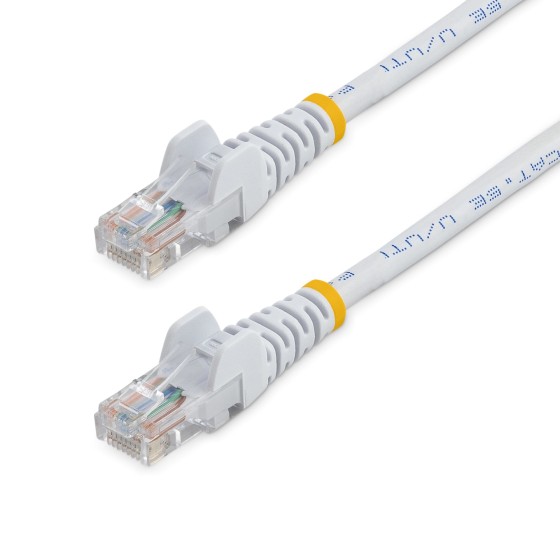 StarTech.com Câble réseau Cat5e UTP sans crochet de 1 m - Cordon Ethernet RJ45 anti-accroc - Câble patch Mâle / Mâle - Cordon de raccordement - RJ-45 (M) pour RJ-45 (M) - 1 m - UTP - CAT 5e - colonne montante, sans crochet - blanc