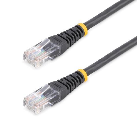 StarTech.com Câble patch UTP Cat5e de 15 m avec RJ45 moulé blanc - Cordon de connexion de 15 m - Cordon de raccordement - RJ-45 (M) pour RJ-45 (M) - 15 m - UTP - CAT 5e - moulé - noir