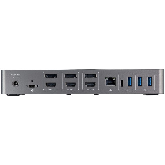 StarTech.com Dock USB-C & USB-A - Station d'Accueil Universelle à Triple Écran DisplayPort & HDMI 4K 60Hz - 85W Power Delivery, 6x USB Hub, GbE, Audio - USB 3.1 Gen 2 10Gbps (DK31C3HDPDUE) - Station d'accueil - USB-C - 3 x HDMI, 3 x DP - 1GbE - 85 Watt