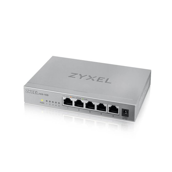 Zyxel XMG-100 Series XMG-105 - Commutateur - non géré - 5 x 100/1000/2.5G + 1 x Gigabit SFP / 10 Gigabit SFP+ - de bureau, fixation murale