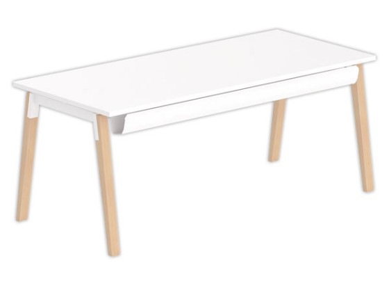 1 Bureau rectangulaire 180x80 Blanc/ Hêtre Bangkok