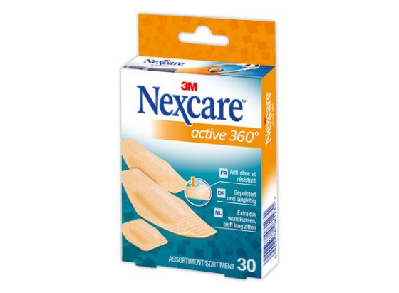 1 Boite de 30 Pansements assortis anti-choc NEXCARE Active 360