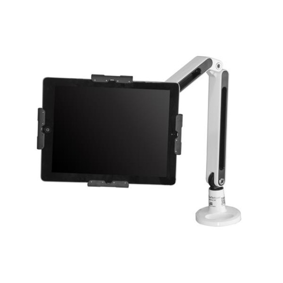 StarTech.com Support de bureau pour tablette - Bras articulé - Support tablette pour iPad ou Android (ARMTBLTIW) - Kit de montage - bras réglable - pour tablette - plastique, acier - blanc - Taille d'écran : 9"-11" - montrable sur bureau - Conformité TAA