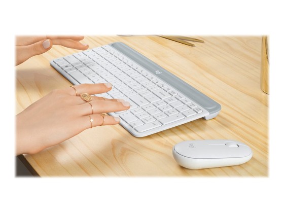 Logitech MK470 clavier Souris incluse Bureau RF sans fil AZERTY Français Blanc