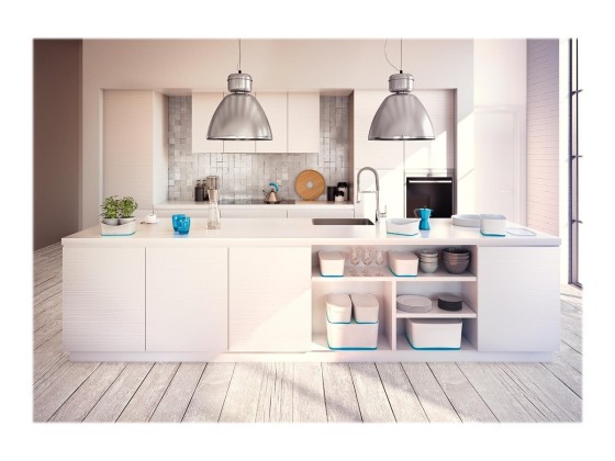 1 Boîte de rangement mybox petit blanc/bleu