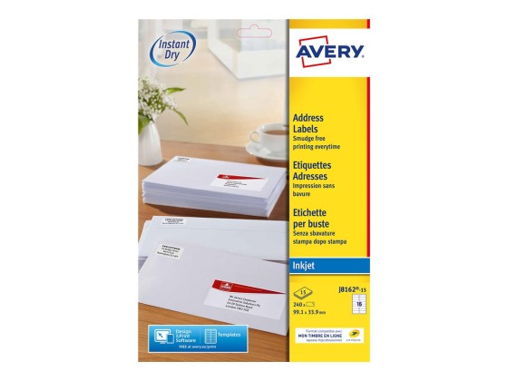 1 Boite de 15 Planches d'étiquettes 99,1x33,9 mm 240étiq/boîte