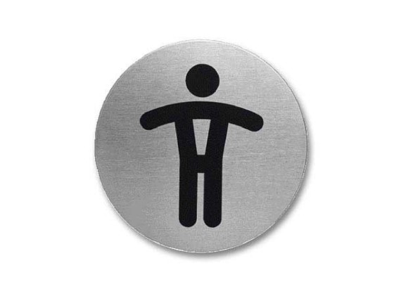 1 Plaque de signalisation ronde "Toilettes hommes"