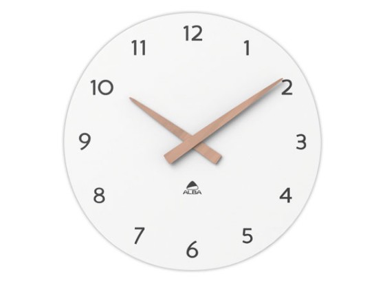 1 Horloge murale milena blanche 30 cm cadran bois