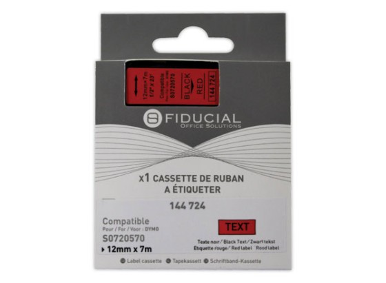 1 Ruban K7 pour titreuse DYMO S0720570 12mm rouge impression noire