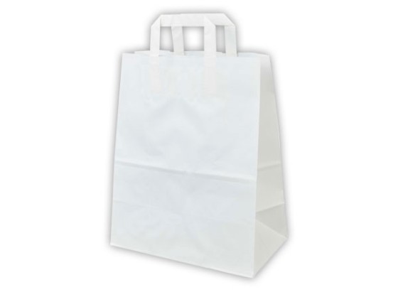 1 Boite de 250 Sacs kraft blanc fond 170 x 260  x H 250 mm OK contact alim
