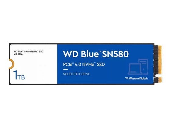 WD Blue SN580 WDS100T3B0E - SSD - 1 To - interne - M.2 2280 - PCIe 4.0 x4 (NVMe)