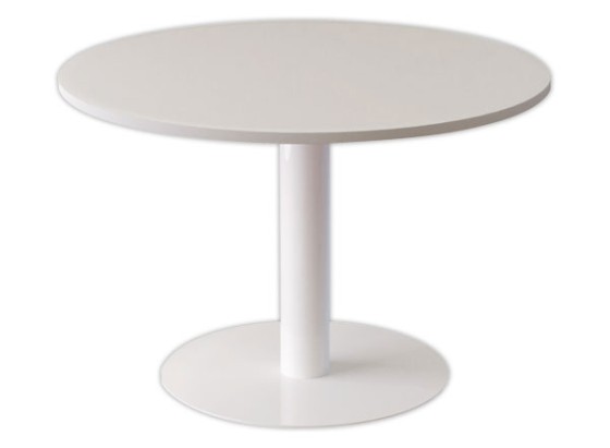 1 Table EASYDESK ronde Ø115cm pied blancplateau blanc