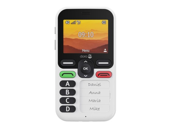 DORO Leva X10 - 4G téléphone de service - RAM 64 Mo / Mémoire interne 128 Mo - microSD slot - 320 x 240 pixels (60 Hz) - blanc et noir