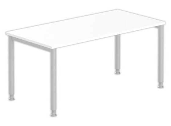 1 Table 140 x 80 blanc - pieds aluminium